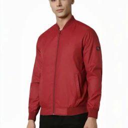 Van Heusen Red Regular Fit Bomber Jacket image 3