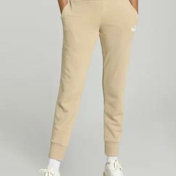 Puma Beige Logo Print Sports Joggers-image-50