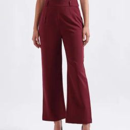 Iconic Maroon Plain Trousers-image-17