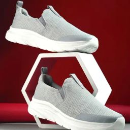 Hoversole Men's URBANA Grey & White Walking Shoes-picture-4