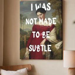 Art Street Multicolour Feminist Altered Stretch Canvas Painting-image-47
