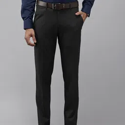 Van Heusen Men Checked Slim Fit Formal Trousers-image-82