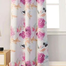 Urban Space Pink Polyester Door Curtain With Tieback & Eyelet - Set of 2-28