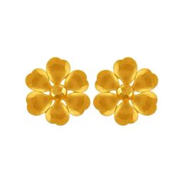 P.C. Chandra Jewellers 22k Gold Beautiful Floral Stud Earrings-picture-14