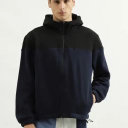 United Colors of Benetton Multicolored Regular Fit Colour Block Hooded Sweatshirt-9