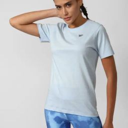 Reebok Blue Cotton Sports T-Shirt-image-13