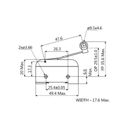 Essen Deinki C Series 100 g Metal Lever Micro Switch Reverse Acting with Cross Roller, MCR-16R-C image 2