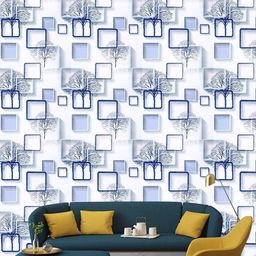Jaamso Royals Blue Square Pattern Self Adhesive Wallpaper-image-25