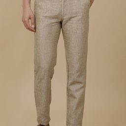 Linen Club Men Linen Contemporary Fit Casual Trousers-image-42