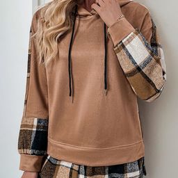 StyleCast x Revolte Women Checked Hooded Pullover Sweatshirt-picture-38