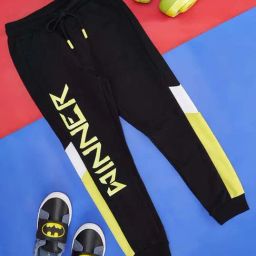 Pantaloons Junior Kids Black & Yellow Cotton Printed Trackpants-image-46