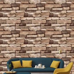 Jaamso Royals Brown Stone Self Adhesive Wallpaper-image-30
