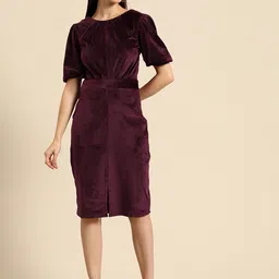 WoowZerz Puff Sleeve Velvet Bodycon Dress-picture-10