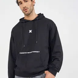 Styli Men Typography Printed Hood Cotton Pullover Ribbed Sweatshirt-picture-13
