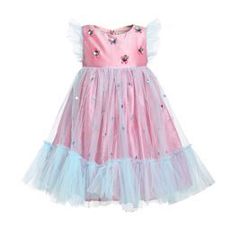 A Little Fable Girls Pink Embellished Fit and Flare Dress-52