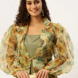 Ethnovog Self Design Basic Jumpsuit with Jacket image 1