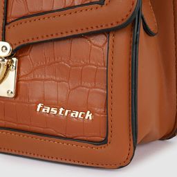 Fastrack Brown PU Structured Sling Bag image 4