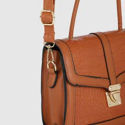 Fastrack Brown PU Structured Sling Bag image 2