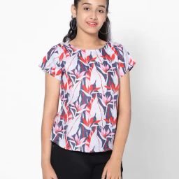 TeenTrums Girls Multicolor Floral Print Top-image-85