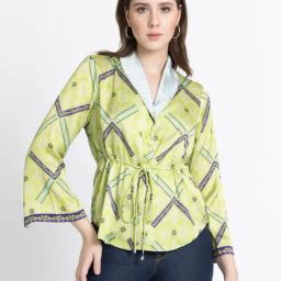 SHAYE Green Printed Shirt-image-37