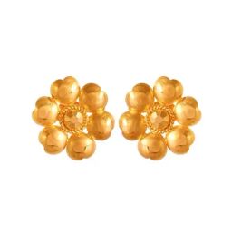 P.C. Chandra Jewellers 22k Gold Mesmerising Floral Stud Earrings-picture-43