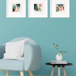 RANDOM Multicoloured Set of 3 Willow Leaf Canvas Wall Art Painting-15