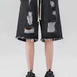 StyleCast Men Solid Washed Loose Fit Denim Shorts-image-76