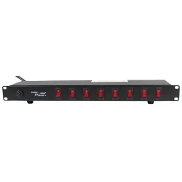 STELLAR LABS 8 Switched Outlet Rack Mount Outlet Strip, 28-11161-19