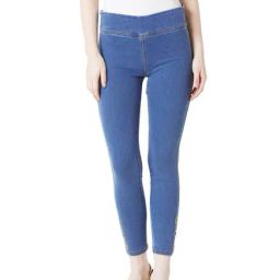Miss Chase Blue Cotton High Rise Jeggings-image-102