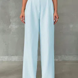 KERI PERRY Women Relaxed Straight Leg High-Rise Trousers-image-30