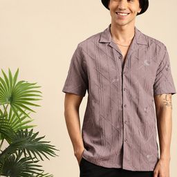 Mast & Harbour Embroidered Seersucker Casual Shirt-image-40
