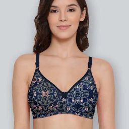 Lyra Navy Cotton Printed T-Shirt Bra-24