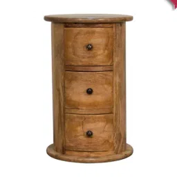 Artisan Furniture Mini Drum Brown Wood Chest-image-84