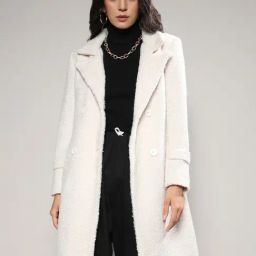 Campus Sutra White Acrylic Regular Fit Coat-image-78