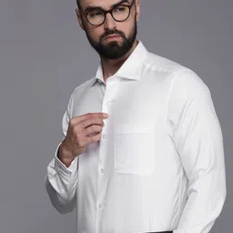 Louis Philippe Permapress Self Design Classic Fit Pure Cotton Wrinkle Free Formal Shirt-image-27