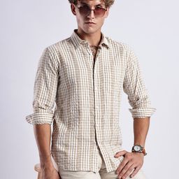 HERE&NOW Men Slim Fit Checked Casual Shirt-image-45