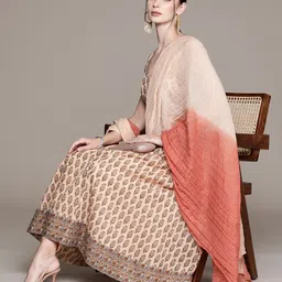 aarke Ritu Kumar Floral Printed Sweetheart Neck Kurta with Trousers & Dupatta-48