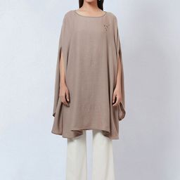 First Resort by Ramola Bachchan Slit Sleeve Longline Top-picture-31
