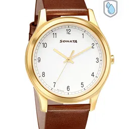 Sonata Men White Analogue Watch 7135YL01-10