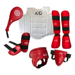 AXG NEW GOAL Premium Karate Kit 6 Items Medium Boxing Kit - Red-62