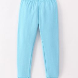 Pine Kids Cotton Full Length Thermal Inner Wear Bottom Solid Colour - Light Blue-image-2