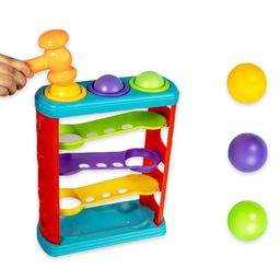 Sanjary Hammer and Roll Tower Ball Track Knock Bench Plug Play Pound & Roll Super Durable Pound A Ball - multicolour-16