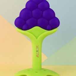 AEREX Grapes Fruit Teether Teething for Newborn Babies, Infant & Toddlers BPA Free Natural Teething Freezer Safe Baby Teethers 0 to 6 Months (Pack of 1)-28
