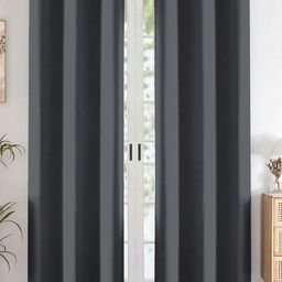 Aura Charcoal Set of 2 Black Out Window Curtain-49