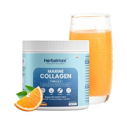 Herbal max Marine Collagen Powder - 120 g - Orange Flavor-image-60