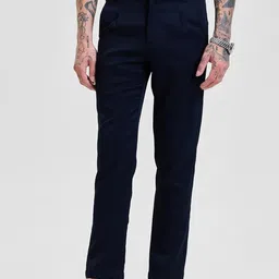 Snitch Men Smart Slim Fit Pleated Formal Trousers-image-10