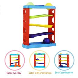 Sanjary Hammer and Roll Tower Ball Track Knock Bench Plug Play Pound & Roll Super Durable Pound A Ball - multicolour image 4