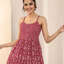 Libas Ethnic Motifs Printed Pleated Kurti-86