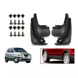 Auto Pearl Front and Rear Mud Guard For Santro Xing (Black) Set of 4 Pcs-32