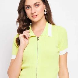 Madame Mint Green Regular Fit Top & Tees-picture-17